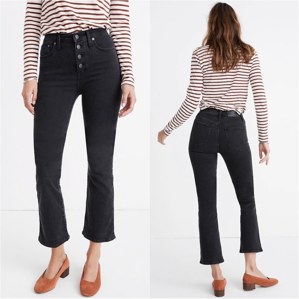 Madewell Jeans Cali Demi-Boot Crop in Bellspring Wash: Button-Front Edition 26